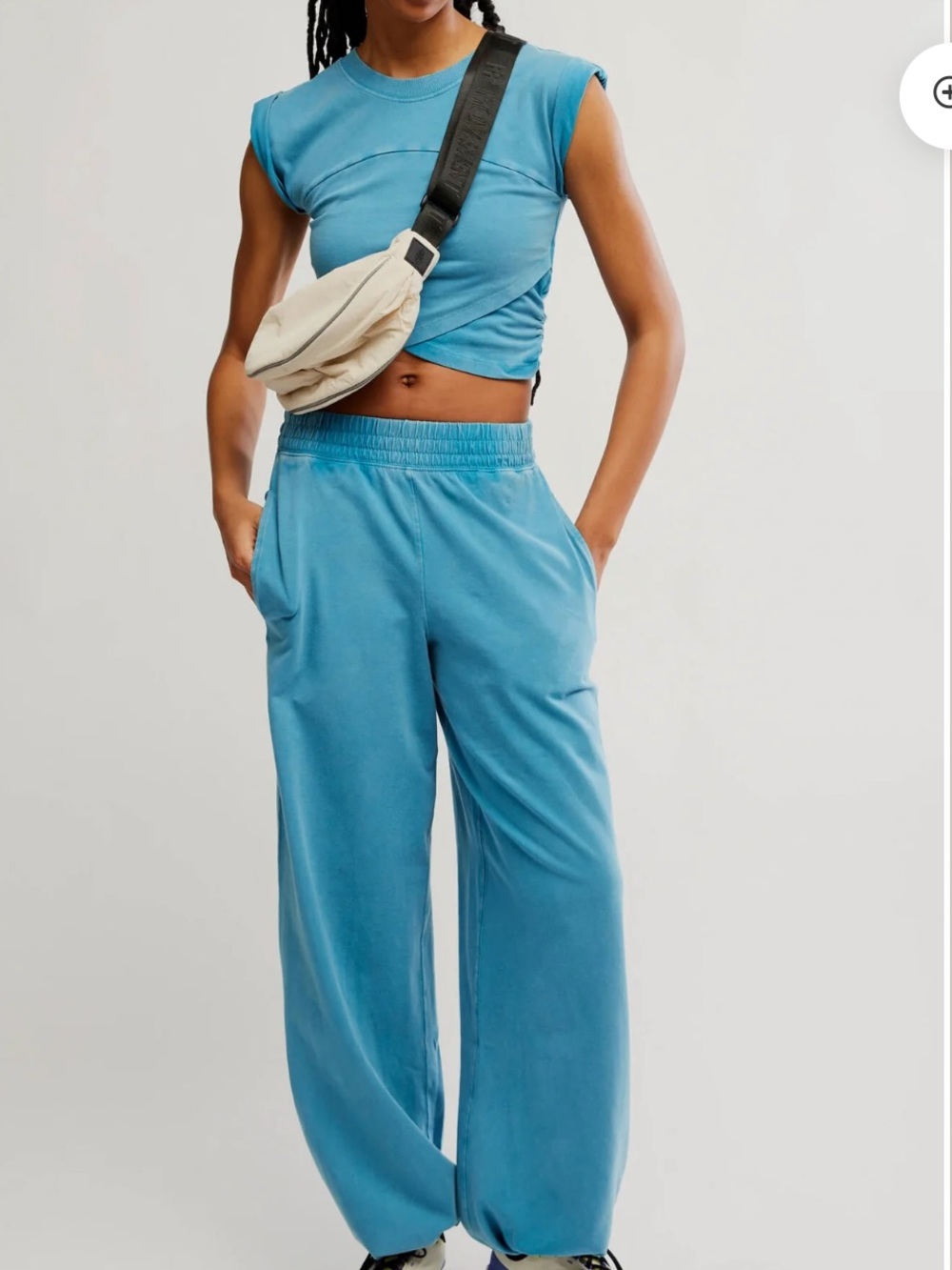 NWT FP Movement Hot Shot Logo Crossover Set Celestial Blue L - Picture 4 of 5